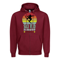 Burgundy ski kid like a regular kid but coolers Zipper Hoodie - Bettercallsaul