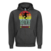 Charcoal Heather ski kid like a regular kid but coolers Zipper Hoodie - Bettercallsaul
