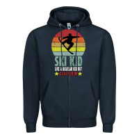 Navy ski kid like a regular kid but coolers Zipper Hoodie - Bettercallsaul