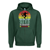 Sports Green ski kid like a regular kid but coolers Zipper Hoodie - Bettercallsaul