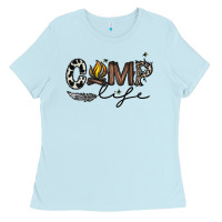 Baby Blue camp life Ladies Tee - CowhideDigitalArt