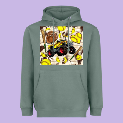 Softball Crusher Heavyweight Hoodie Designed By Tumblerdesignbyshophia
