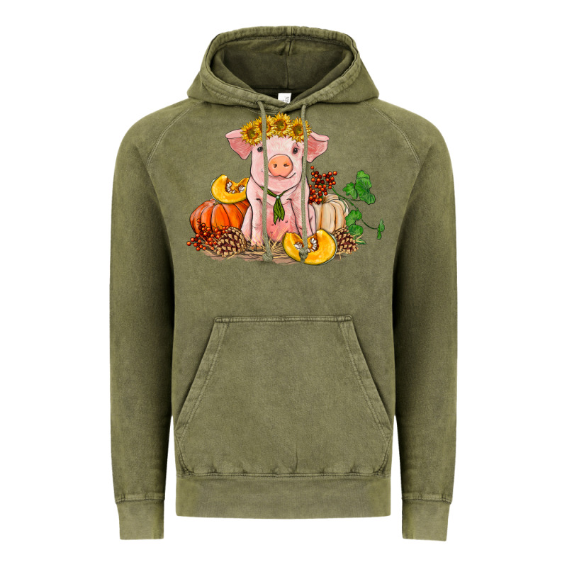 Fall Pig Vintage Hoodie by RanaPortraitStore | Teevron