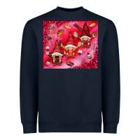 Navy gnomies with food Heavyweight Sweatshirt - NancyCooperArtShop