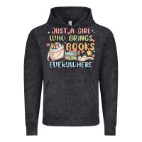 Just A Girl Who Brings Books Everywhere Vintage Hoodie | Teevron