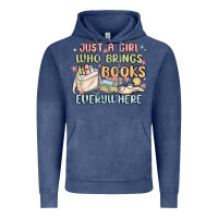 Vintage Denim just a girl who brings books everywhere Vintage Hoodie - MaliasSmallBusiness