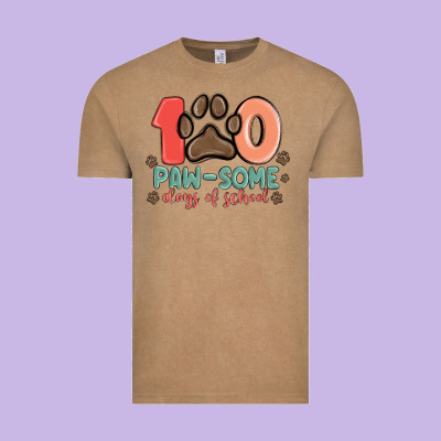 100 Pawsome Days Of School Vintage Tee Designed By Maliassmallbusiness