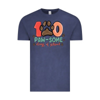 Vintage Denim 100 pawsome days of school Vintage Tee - MaliasSmallBusiness