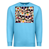 Ocean Blue cinco de mayo skull Premium Sweatshirt - CowGirlArtShop