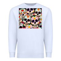 White cinco de mayo skull Premium Sweatshirt - CowGirlArtShop