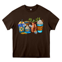 Chocolate Brown hannukah coffee cups Heavy Core Tee - AdoDesignShop