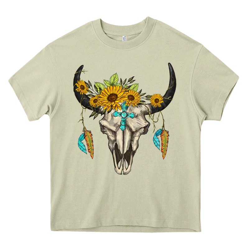 Bull Skull Western Heavy Core Tee by BarkalooDesign | Teevron