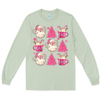 Matcha retro doodle pink christmas Long Sleeve Tee - MaliasSmallBusiness