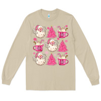 Mushroom retro doodle pink christmas Long Sleeve Tee - MaliasSmallBusiness