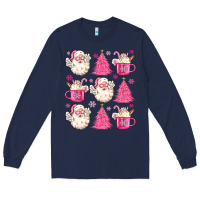 Retro Doodle Pink Christmas Long Sleeve Tee | Teevron