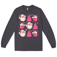 Smoke retro doodle pink christmas Long Sleeve Tee - MaliasSmallBusiness