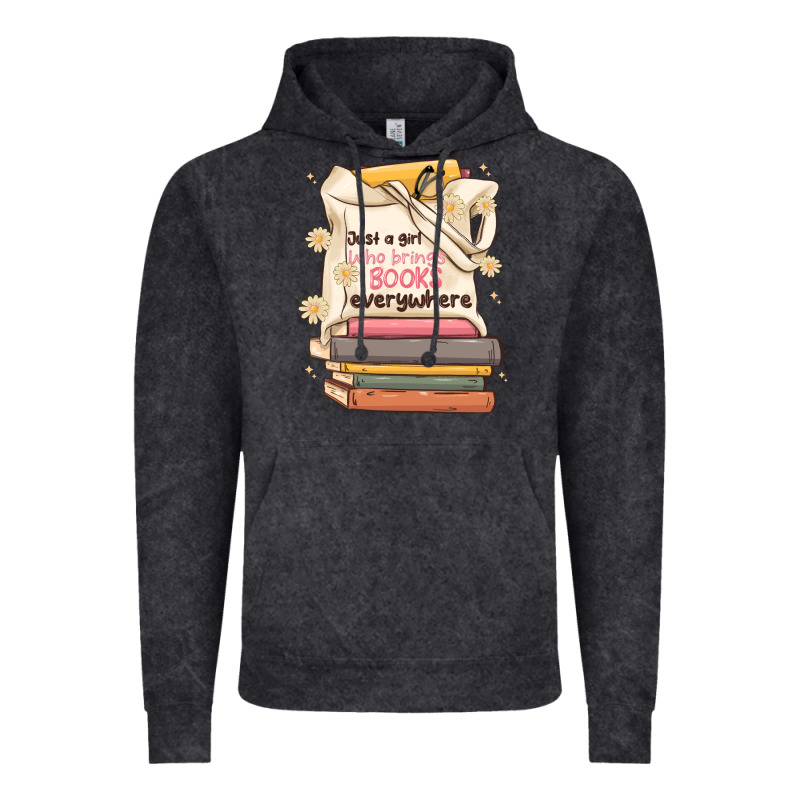 Just A Girl Who Brings Books Everywhere Vintage Hoodie by MaliasSmallBusiness | Teevron