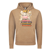Vintage Coffee just a girl who brings books everywhere Vintage Hoodie - MaliasSmallBusiness