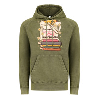 Vintage Olive just a girl who brings books everywhere Vintage Hoodie - MaliasSmallBusiness