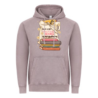 Vintage Zinc just a girl who brings books everywhere Vintage Hoodie - MaliasSmallBusiness