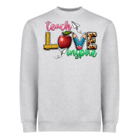 Heather Grey teach love inspire Heavyweight Sweatshirt - NancyCooperArtShop