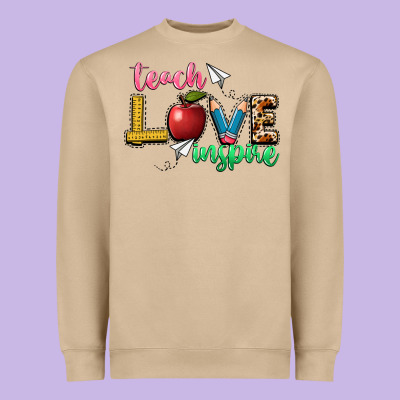 Teach Love Inspire Heavyweight Sweatshirt Designed By Nancycooperartshop