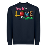 Navy teach love inspire Heavyweight Sweatshirt - NancyCooperArtShop