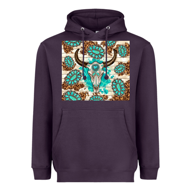 Gemstone Bull Skull Leopard Heavyweight Hoodie by TumblerDesignByShophia | Teevron