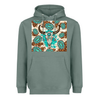 Sage gemstone bull skull leopard Heavyweight Hoodie - TumblerDesignByShophia