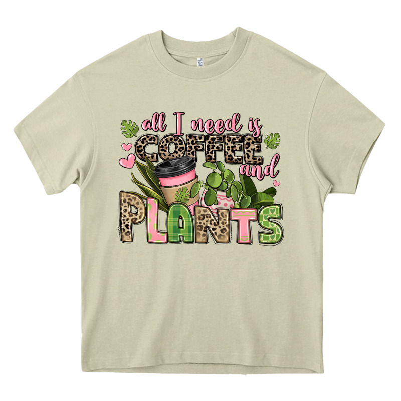 All I Need Is Coffee And Plants Heavy Core Tee by JahusDesignShop | Teevron
