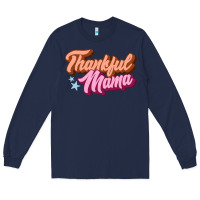 Navy thankful mama Long Sleeve Tee - JahusDesignShop