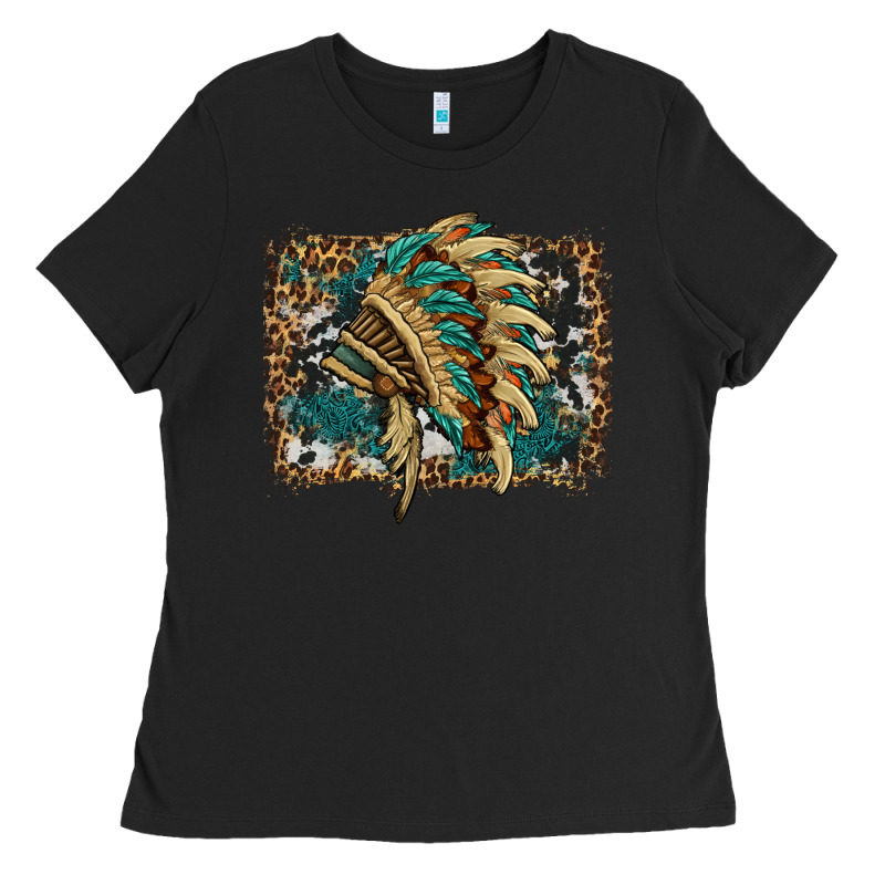 Indian Headdress With Background Ladies Tee by HRA Design Shop | Teevron