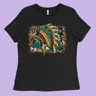 Indian Headdress With Background Ladies Tee Designed By Hra Design Shop