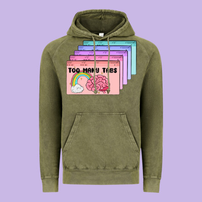 Too Many Tabs Vintage Hoodie Designed By Maliassmallbusiness