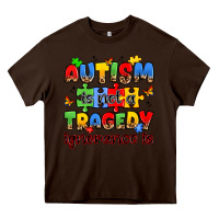 Chocolate Brown autism is not a tragedy ignorance is Heavy Core Tee - JahusDesignShop