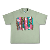 Oil Green v.d turquoise leopard and flowers  brushstrokes Urban Heavy Tee - AdoDesignShop