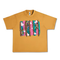 Peanut Butter v.d turquoise leopard and flowers  brushstrokes Urban Heavy Tee - AdoDesignShop