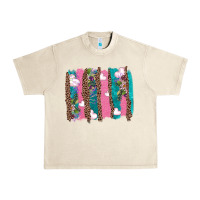 Sandshell v.d turquoise leopard and flowers  brushstrokes Urban Heavy Tee - AdoDesignShop