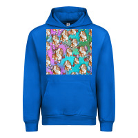 Cobalt Easter Bunny With Truck Seamless Pattern Urban Hoodie - BundleAndBundleShop