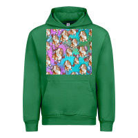 Emerald Easter Bunny With Truck Seamless Pattern Urban Hoodie - BundleAndBundleShop