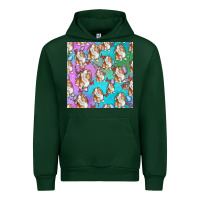 Forest Green Easter Bunny With Truck Seamless Pattern Urban Hoodie - BundleAndBundleShop
