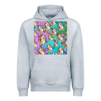 Heather Grey Easter Bunny With Truck Seamless Pattern Urban Hoodie - BundleAndBundleShop