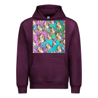 Mauve Wine Easter Bunny With Truck Seamless Pattern Urban Hoodie - BundleAndBundleShop