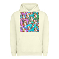 Pigment Pistachio Easter Bunny With Truck Seamless Pattern Urban Hoodie - BundleAndBundleShop
