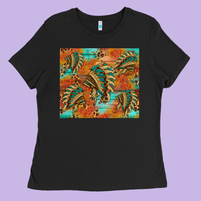 Indian Headdress Pattern Tumbler Ladies Tee Designed By Hra Design Shop