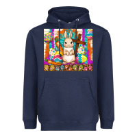 Navy easter day rabbit Heavyweight Hoodie - TumblerDesignByShophia