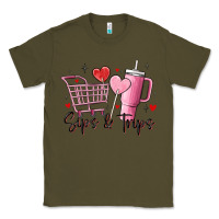 Army Green sips & trips target inspired stanley Classic Tee - MaliasSmallBusiness
