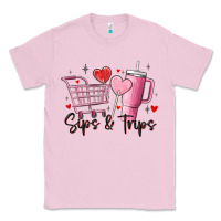 Bubblegum Pink sips & trips target inspired stanley Classic Tee - MaliasSmallBusiness