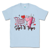 Dusty Blue sips & trips target inspired stanley Classic Tee - MaliasSmallBusiness