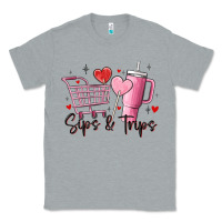 Heather Grey sips & trips target inspired stanley Classic Tee - MaliasSmallBusiness